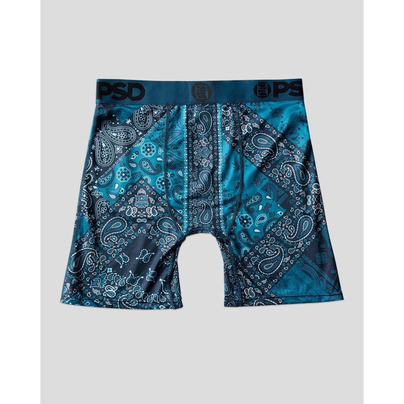 slide 3 of 6, PSD Men's Paisley Maze Print Briefs - Teal/Mauve S, 1 ct