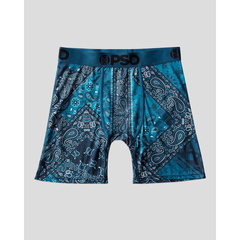 slide 2 of 6, PSD Men's Paisley Maze Print Briefs - Teal/Mauve L, 1 ct