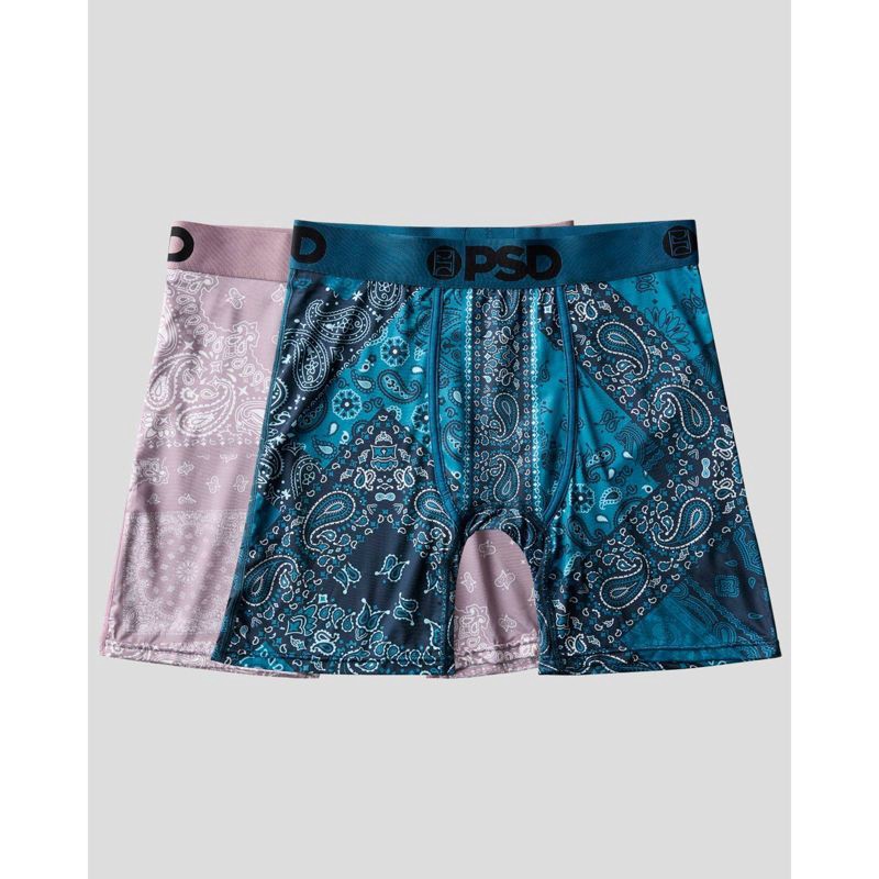 slide 1 of 6, PSD Men's Paisley Maze Print Briefs - Teal/Mauve XXL, 1 ct