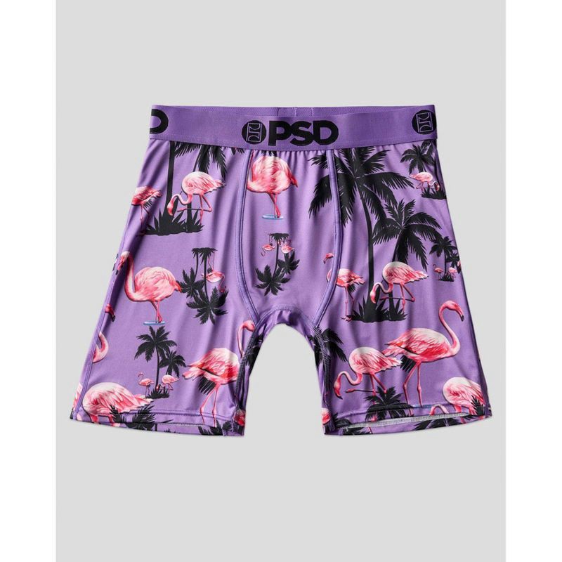slide 2 of 6, PSD Men's Flamingo Print Briefs - Purple/Pink L, 1 ct