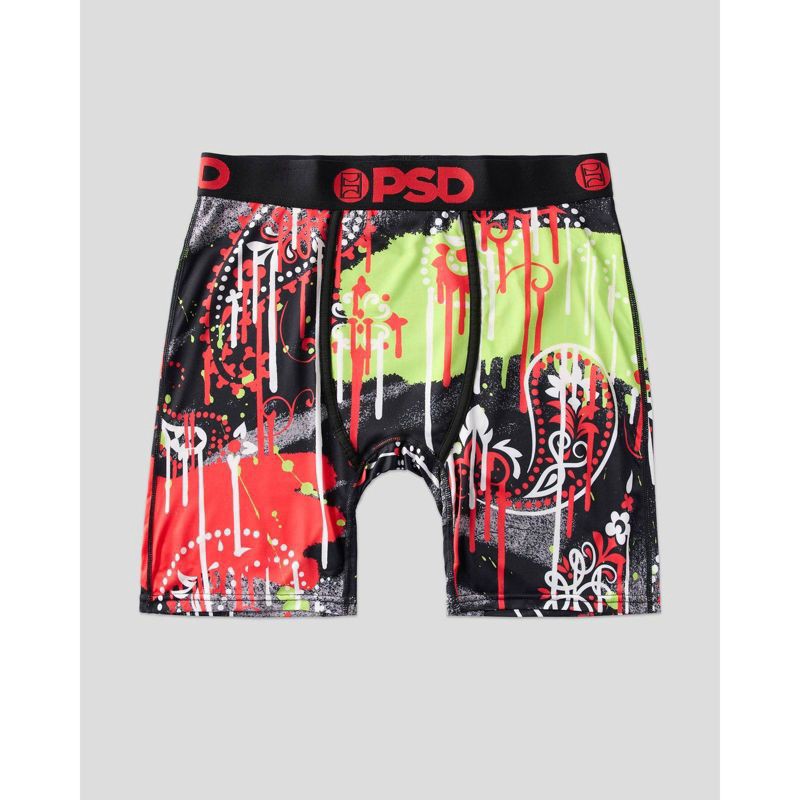 slide 4 of 6, PSD Men's Paisley Print Briefs - Neon L, 1 ct