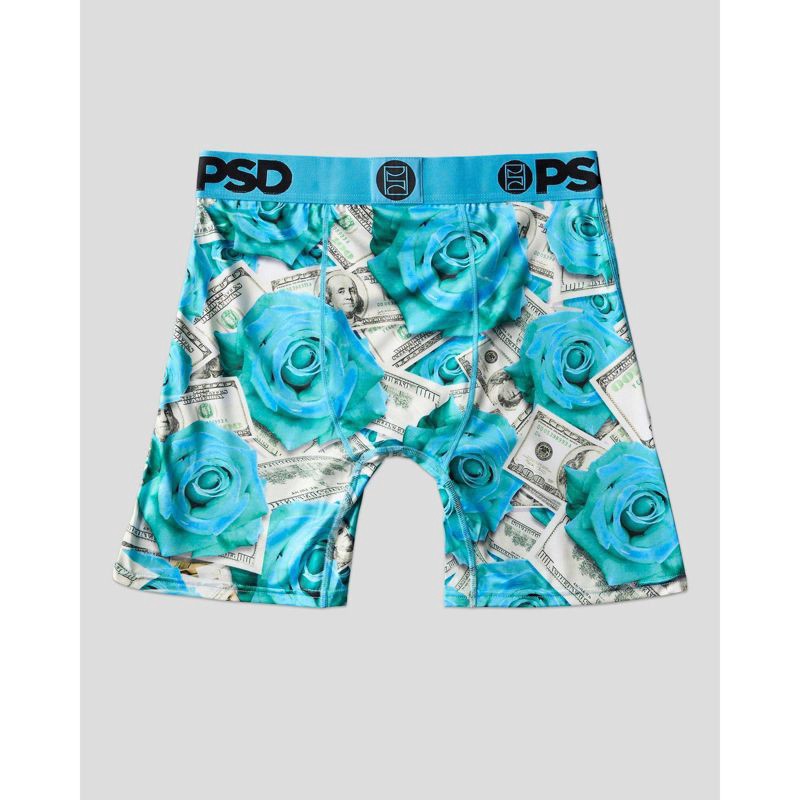 slide 3 of 6, PSD Men's Rose Floral Print Briefs - Blue XL, 1 ct