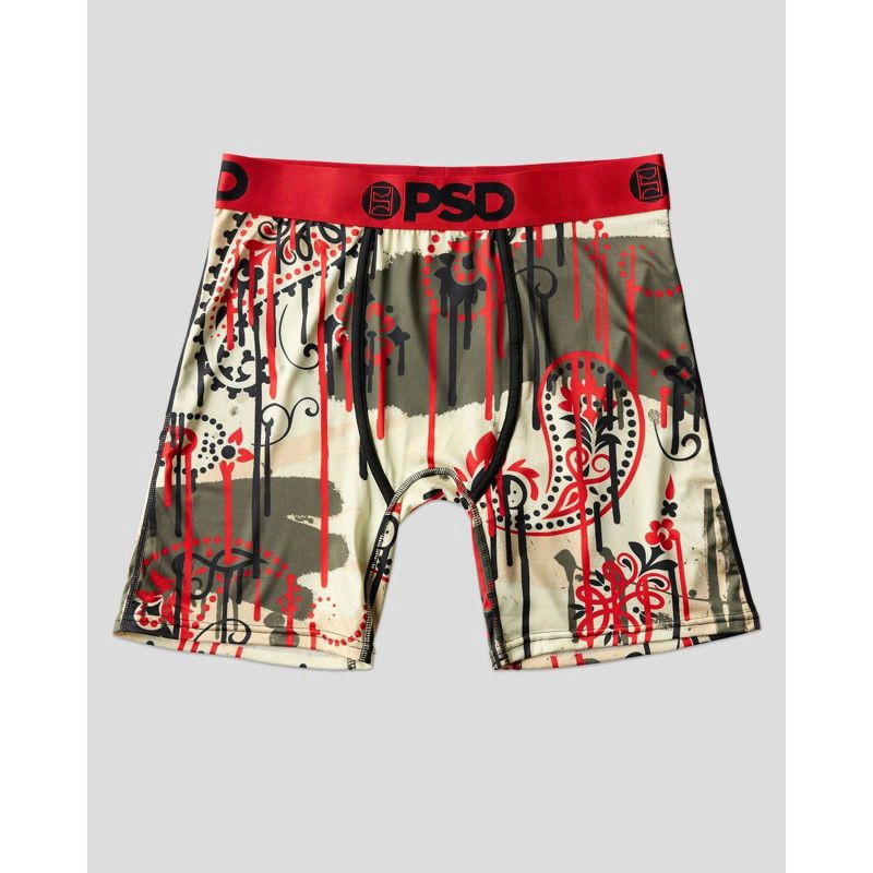 slide 5 of 6, PSD Men's Paisley Print Briefs - Blue/Cream M, 1 ct