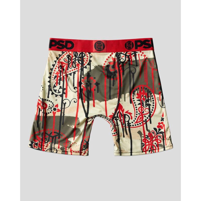 slide 4 of 6, PSD Men's Paisley Print Briefs - Blue/Cream M, 1 ct