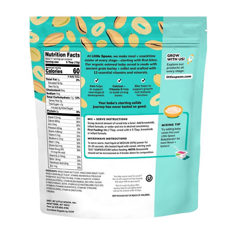 slide 3 of 6, Little Spoon Organic Oatmeal Baby & Infant Cereal – 6oz, 6 oz
