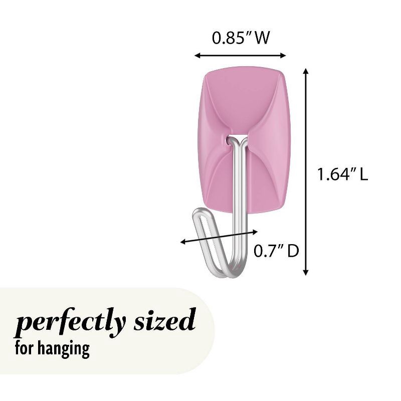 slide 2 of 9, Command 4pk Damage-Free Small Wire Hooks Lilac Lemonade, 4 ct