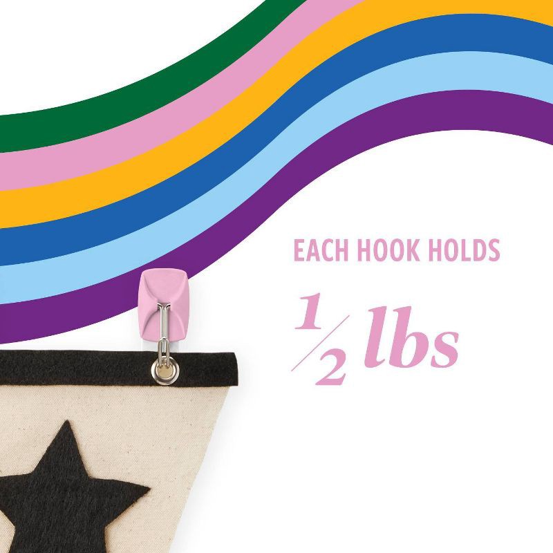 slide 3 of 9, Command 4pk Damage-Free Small Wire Hooks Lilac Lemonade, 4 ct