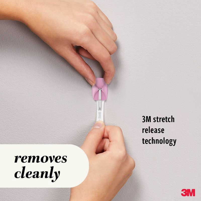 slide 7 of 9, Command 4pk Damage-Free Small Wire Hooks Lilac Lemonade, 4 ct