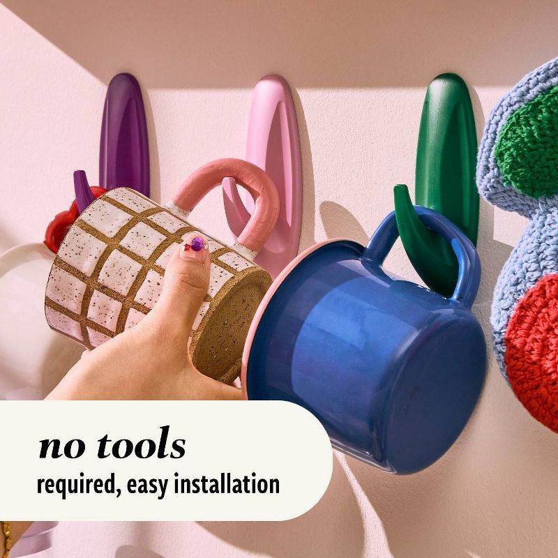 slide 5 of 9, Command Damage-Free Large Designer Hook Watermelon, 1 ct