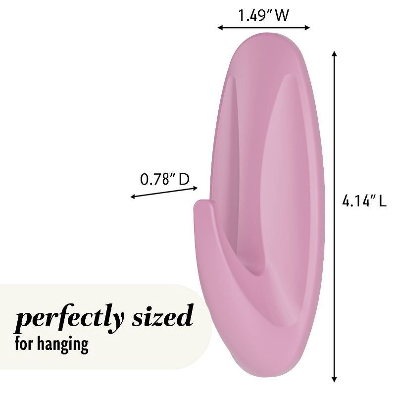 slide 2 of 9, Command Damage-Free Large Designer Hook Lilac Lemonade, 1 ct