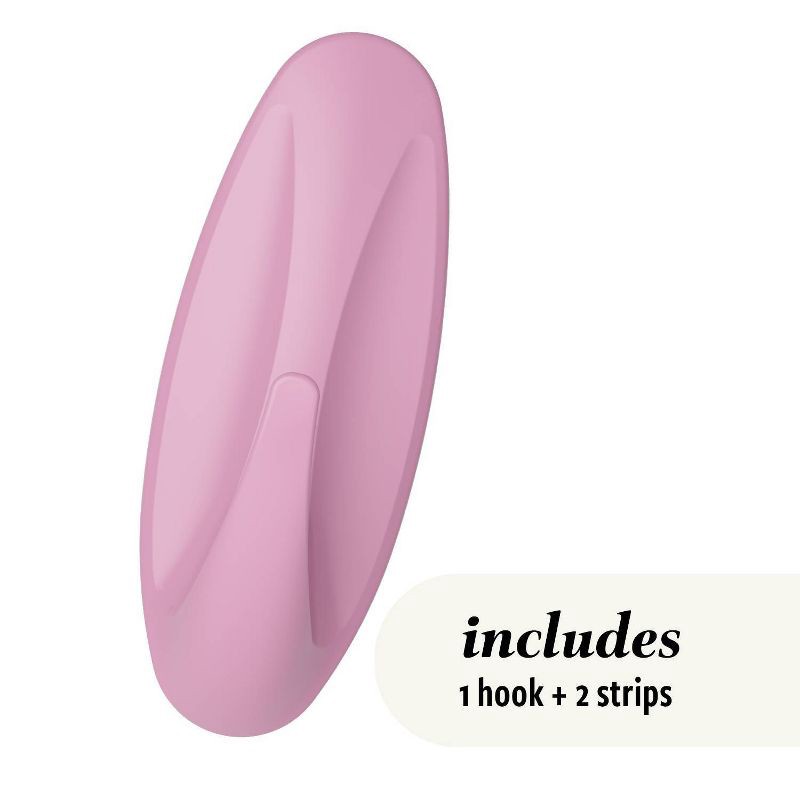 slide 3 of 9, Command Damage-Free Large Designer Hook Lilac Lemonade, 1 ct