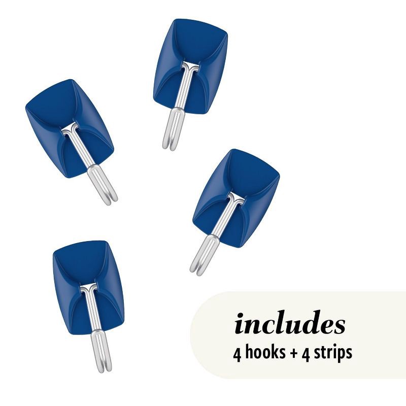 slide 3 of 9, Command 4pk Damage-Free Small Wire Hooks Arctic Freeze, 4 ct
