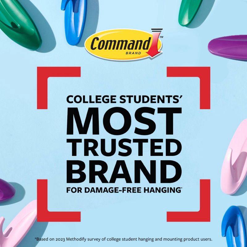 slide 9 of 9, Command 4pk Damage-Free Small Wire Hooks Arctic Freeze, 4 ct