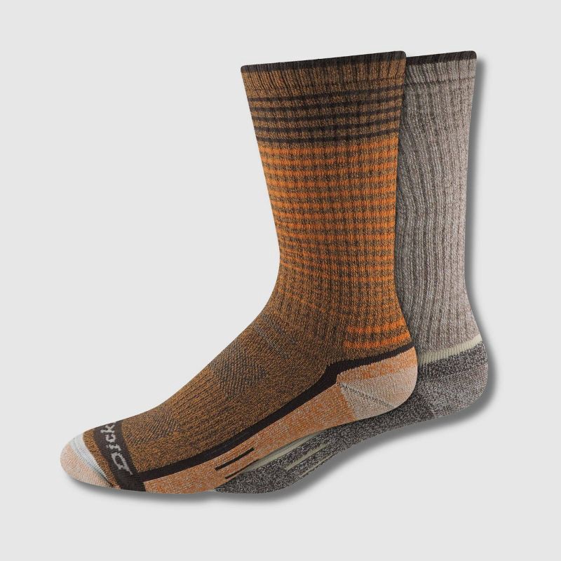 slide 1 of 4, Dickies Men's Striped Wool Blend Socks 2pk - Orange 6-12, 2 ct