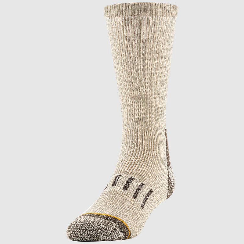 slide 3 of 5, GOLDTOE Signature Collection Men's Cotton Hiker Socks - Cream 6-12.5, 1 ct