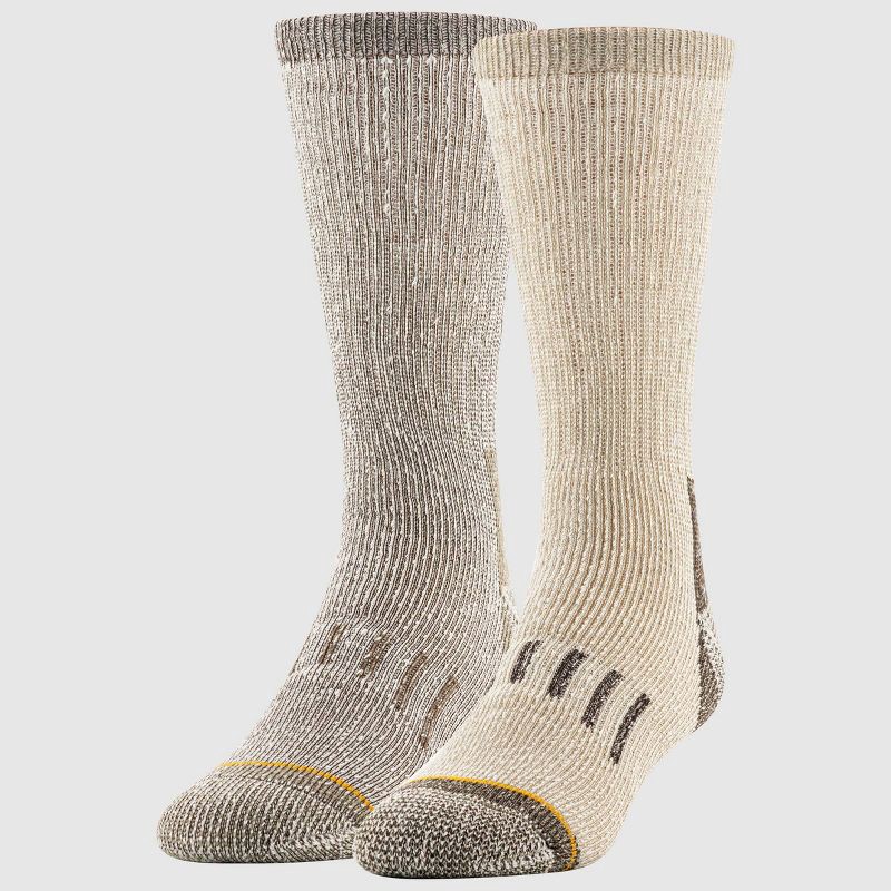 slide 1 of 5, GOLDTOE Signature Collection Men's Cotton Hiker Socks - Cream 6-12.5, 1 ct