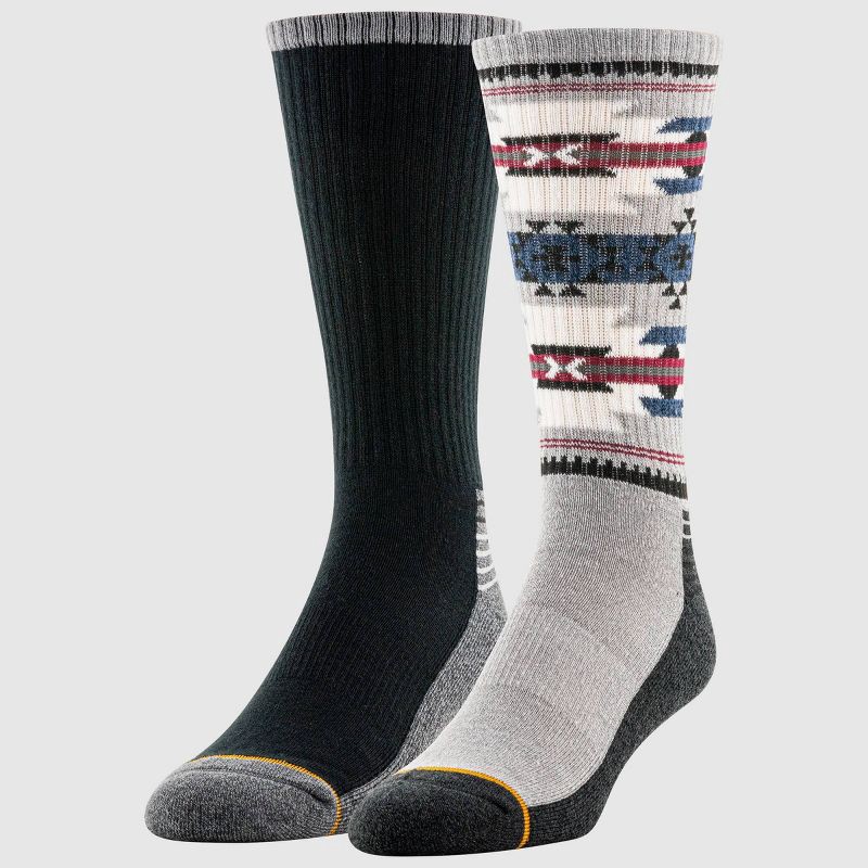 slide 1 of 5, GOLDTOE Signature Collection Men's Aztec Hiker Crew Socks - Gray 6-12.5, 1 ct