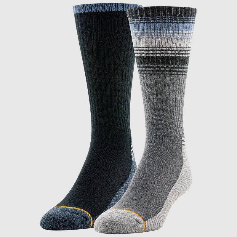 slide 1 of 5, GOLDTOE Signature Collection Men's Striped Camp Hiker Socks - Blue/Gray 6-12.5, 1 ct