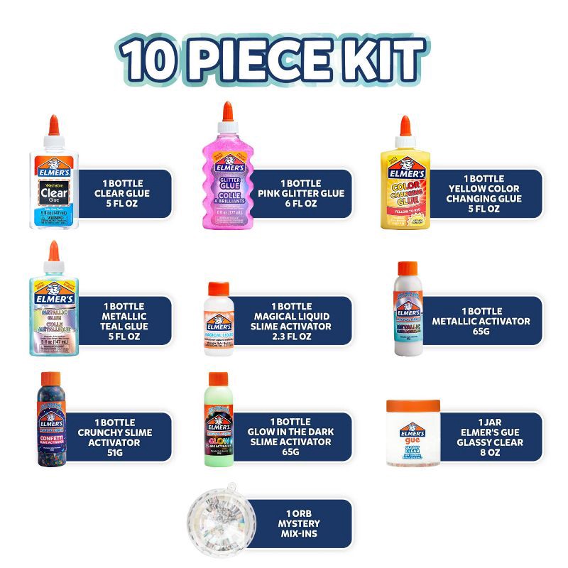 slide 3 of 5, Elmer's 10pc Kaleidoscope Slime Kit Gift, 10 ct