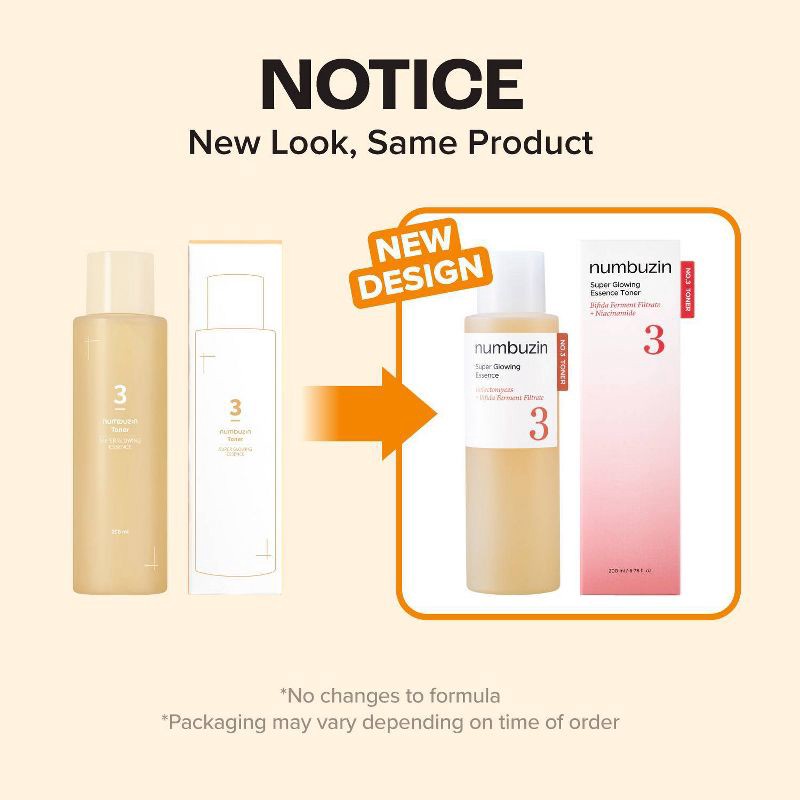 slide 9 of 9, numbuzin No.3 Super Glowing Essence Face Toner - 6.76 fl oz: Hydrating & Firming, Niacinamide & Glycerin Formula, 6.76 fl oz