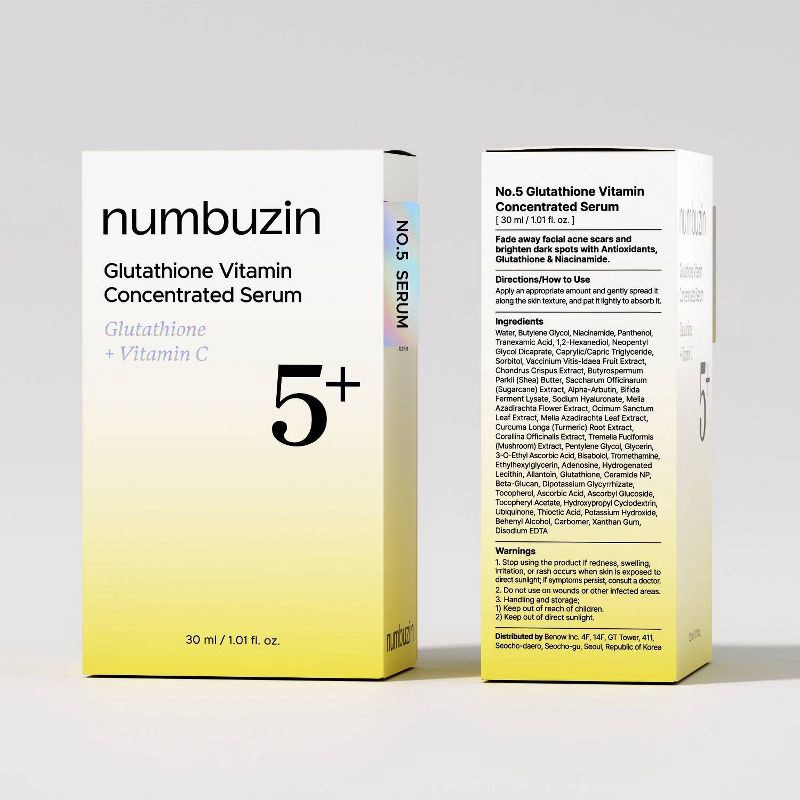 slide 3 of 9, numbuzin No.5+ Glutathione Vitamin Concentrated Face Serum - 1.01 fl oz, 1.01 fl oz