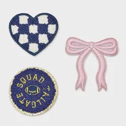 Tailgate and Bow Game Day Patch Set 3pc - Universal Thread™ Blue/Pink