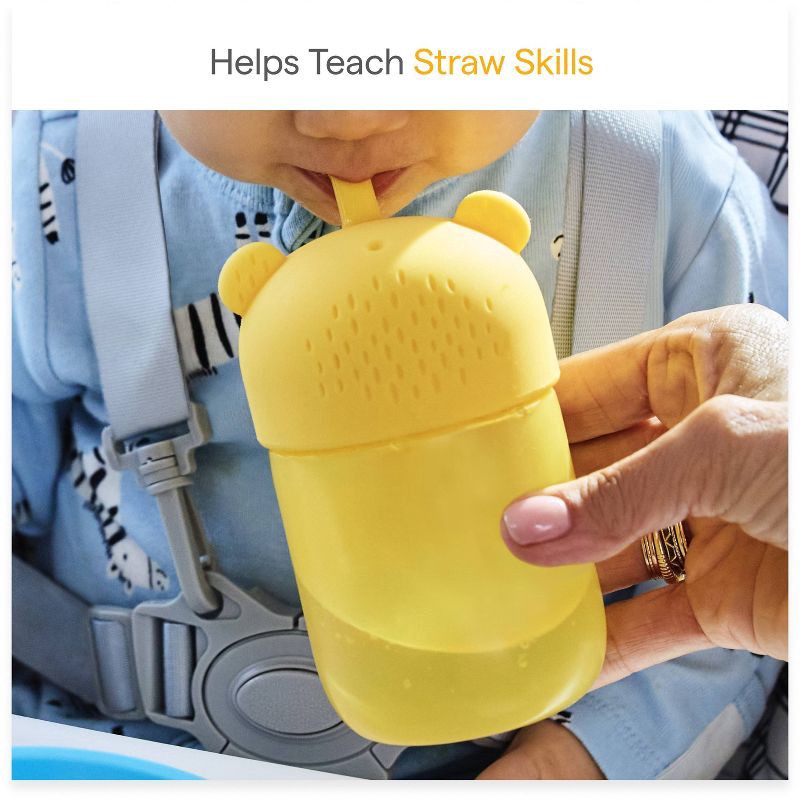 slide 3 of 7, Munchkin 9oz Gentle Transition First Straw Cup - Honey/Bear/Yellow, 9 oz