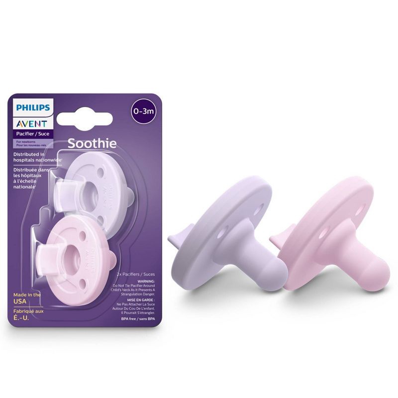 slide 2 of 11, Philips Avent Soothie Pacifiers 0-3m - Fresh Lilac/Pastel Pink - 2pk, 2 ct