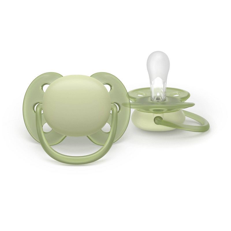 slide 2 of 5, Philips Avent Ultra Soft Pacifiers 6-18m - Beige/Green - 2pk, 2 ct