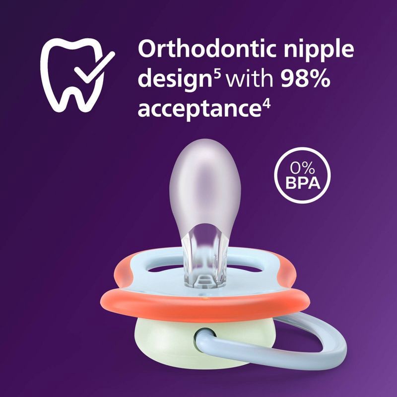 slide 8 of 8, Philips Avent Ultra Air Pacifiers 6-18m - Leopard/Sleeping Tiger Day+Night - 3pk, 3 ct