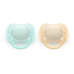 Philips Avent Ultra Soft Pacifiers 0-6m - Sand/Pale Mint - 2pk