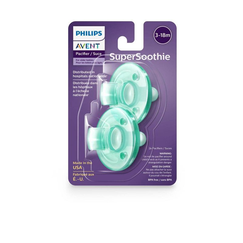 slide 3 of 11, Philips Avent Soothie Pacifiers 3-18m - Green - 2pk, 2 ct