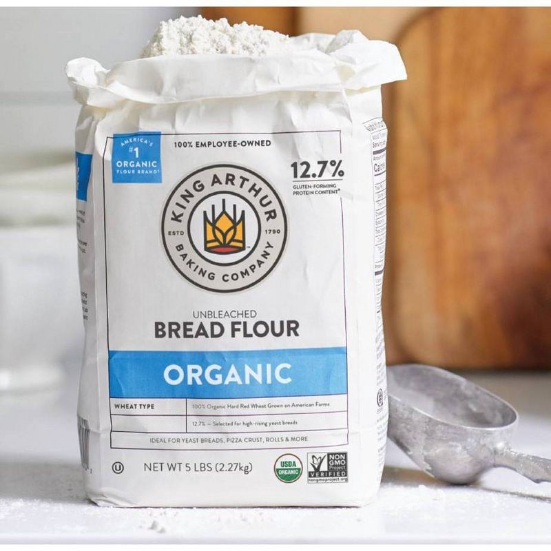 slide 2 of 5, King Arthur Organic Unbleached Bread Flour - 5lbs, 5 lb