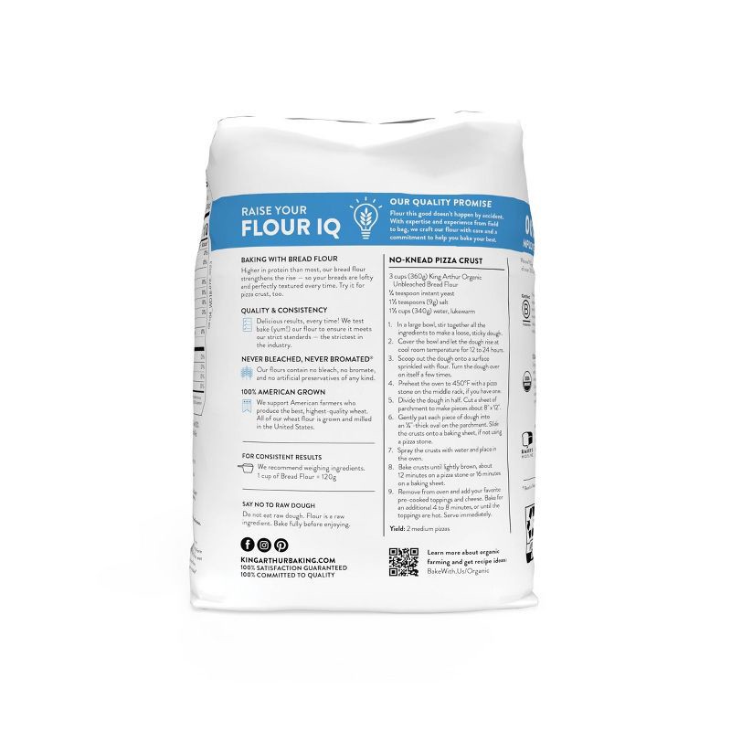 slide 3 of 5, King Arthur Organic Unbleached Bread Flour - 5lbs, 5 lb