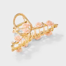 Loop with Rose Embellishment Claw Hair Clip - Wild Fable™ Gold