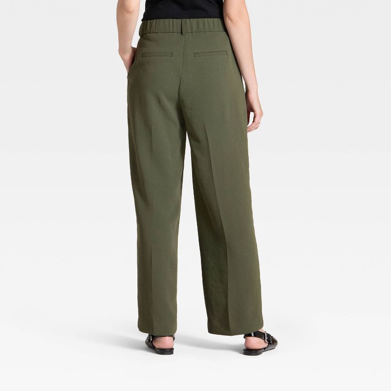 slide 2 of 3, Women's Signature Crepe Essential Trouser - A New Day™ Olive 4, 1 ct