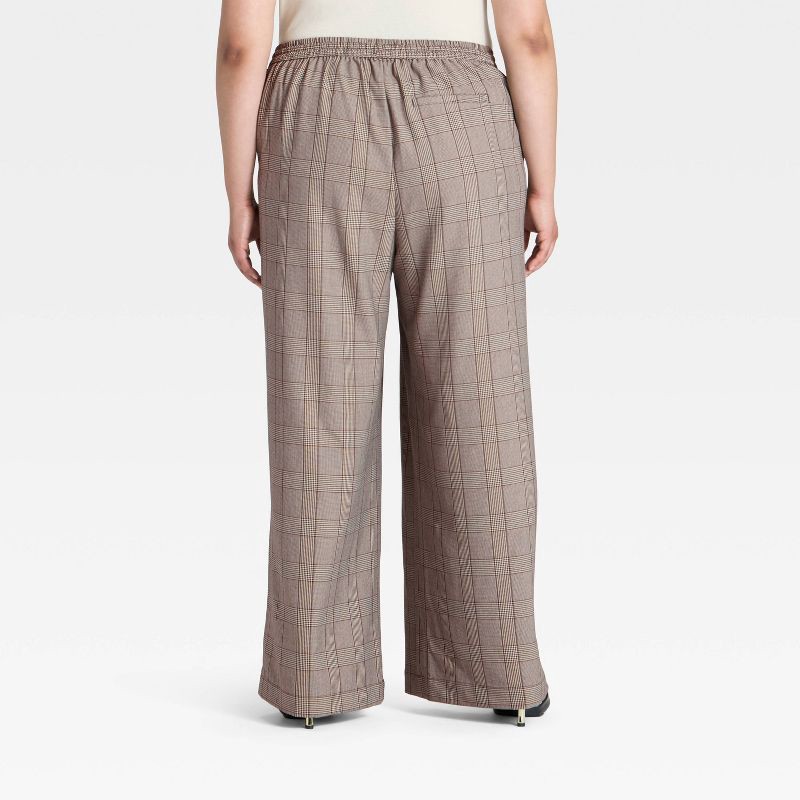 slide 2 of 3, Women's Wide Leg Pull-On Pants - A New Day™ Gray Plaid XXL, 1 ct