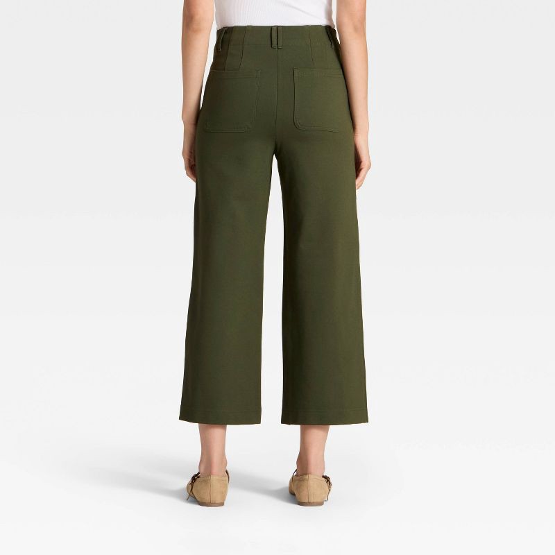 slide 2 of 3, Women's High-Rise Cropped Pants - A New Day™ Olive 8, 1 ct