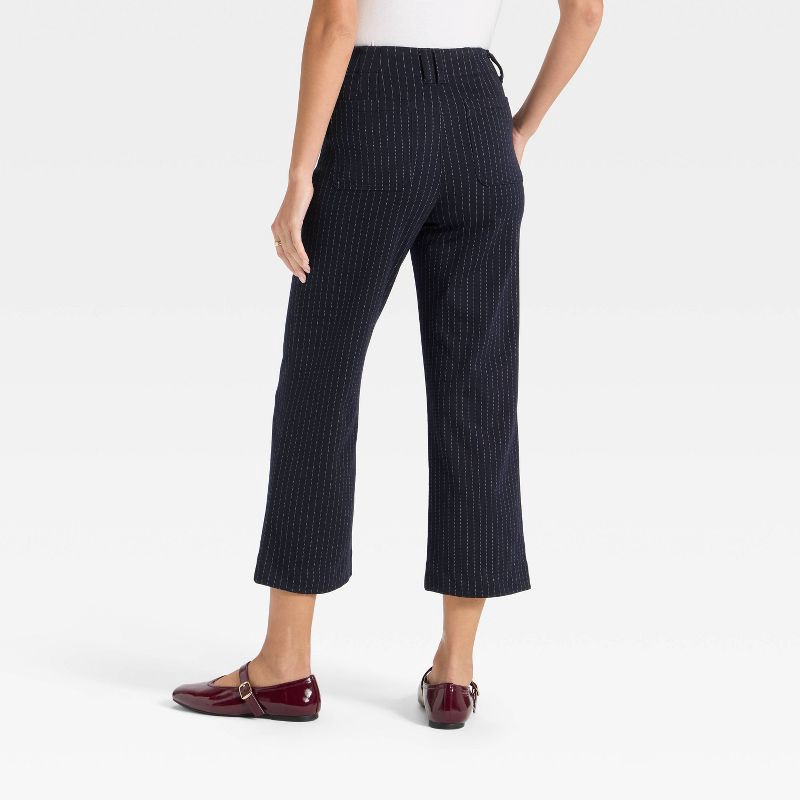 slide 2 of 3, Women's High-Rise Cropped Pants - A New Day™ Navy Striped 2, 1 ct