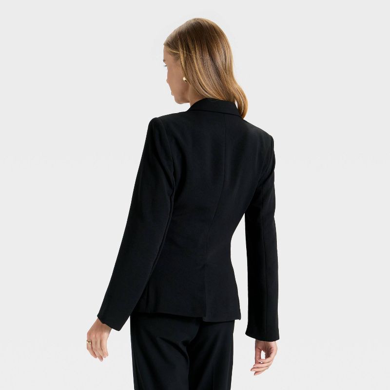 slide 2 of 3, Women's Signature Crepe Fitted Blazer - A New Day™ Black M, 1 ct