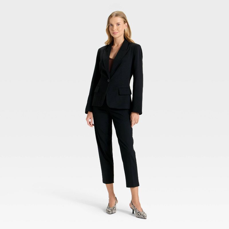 slide 3 of 3, Women's Signature Crepe Fitted Blazer - A New Day™ Black M, 1 ct