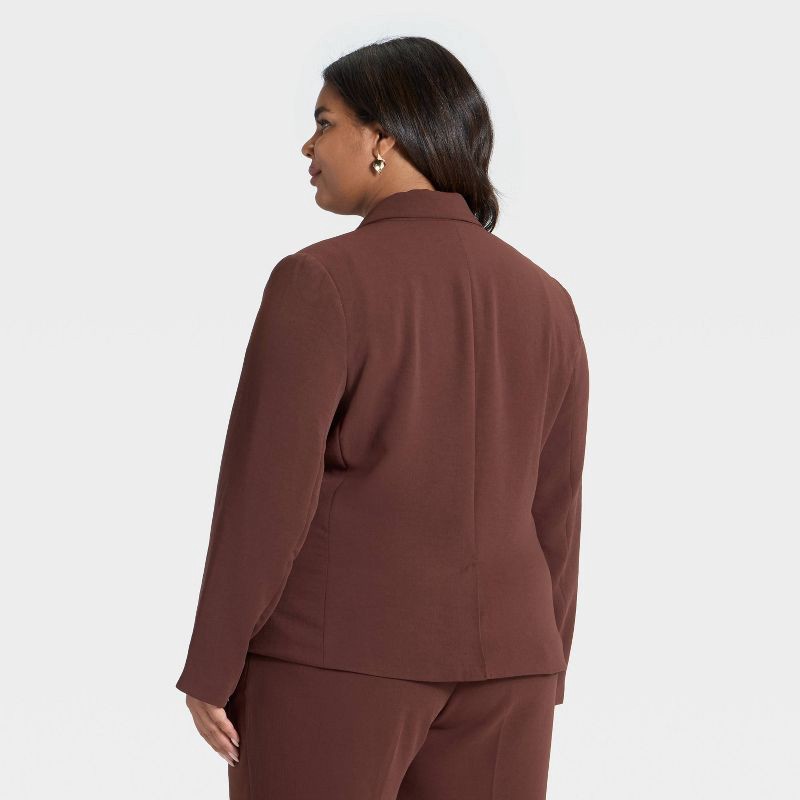 slide 2 of 3, Women's Signature Crepe Fitted Blazer - A New Day™ Brown XXL, 1 ct