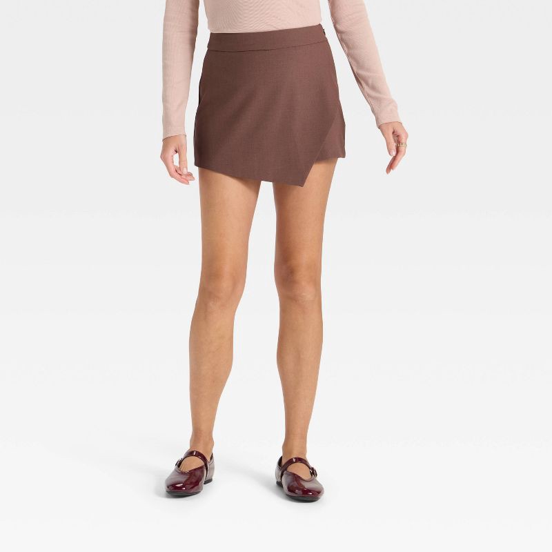 slide 1 of 3, Women's Suiting Skort - A New Day™ Brown 2, 1 ct