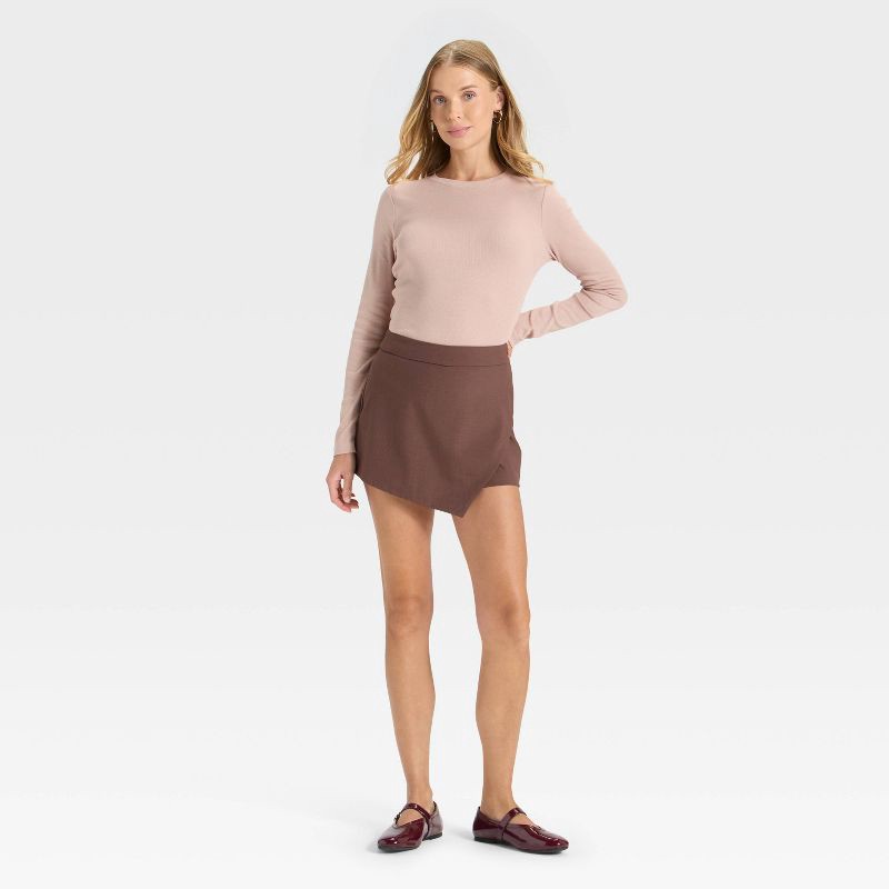 slide 2 of 3, Women's Suiting Skort - A New Day™ Brown 10, 1 ct