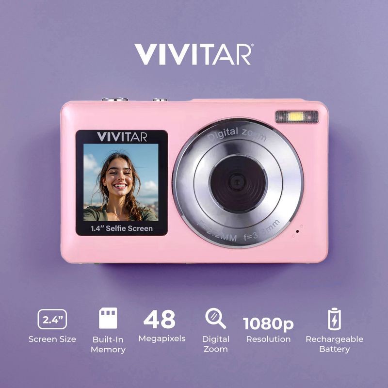 slide 2 of 11, Vivitar SnapShot Duo Digital Camera - Petal Pink, 1 ct