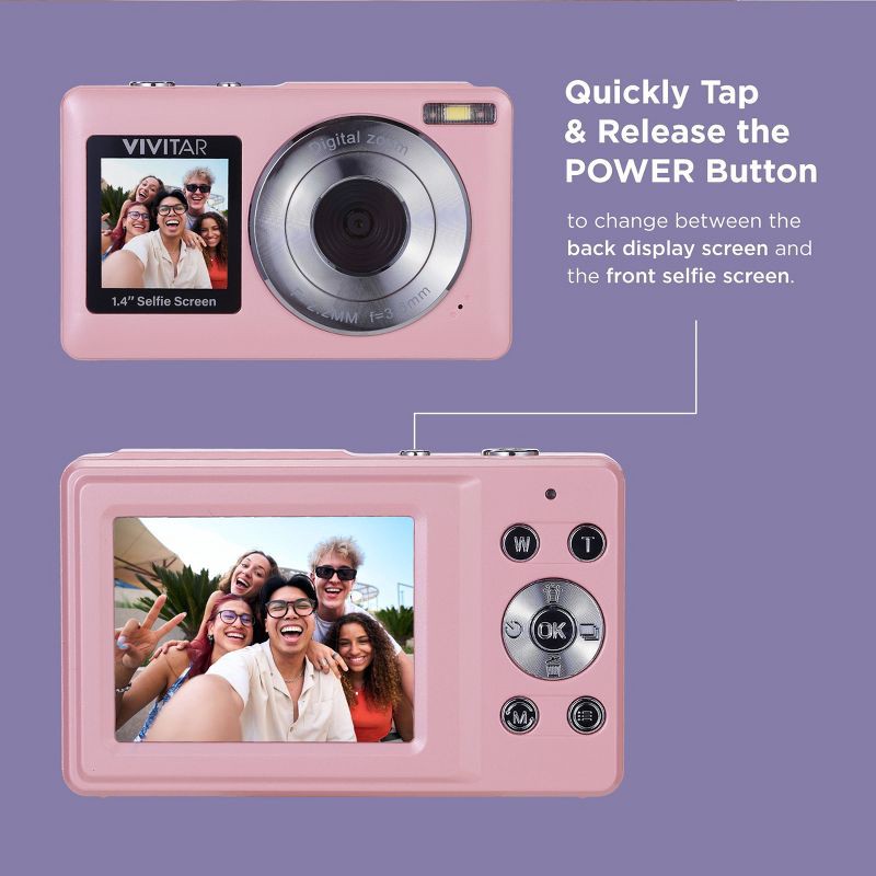 slide 7 of 11, Vivitar SnapShot Duo Digital Camera - Petal Pink, 1 ct