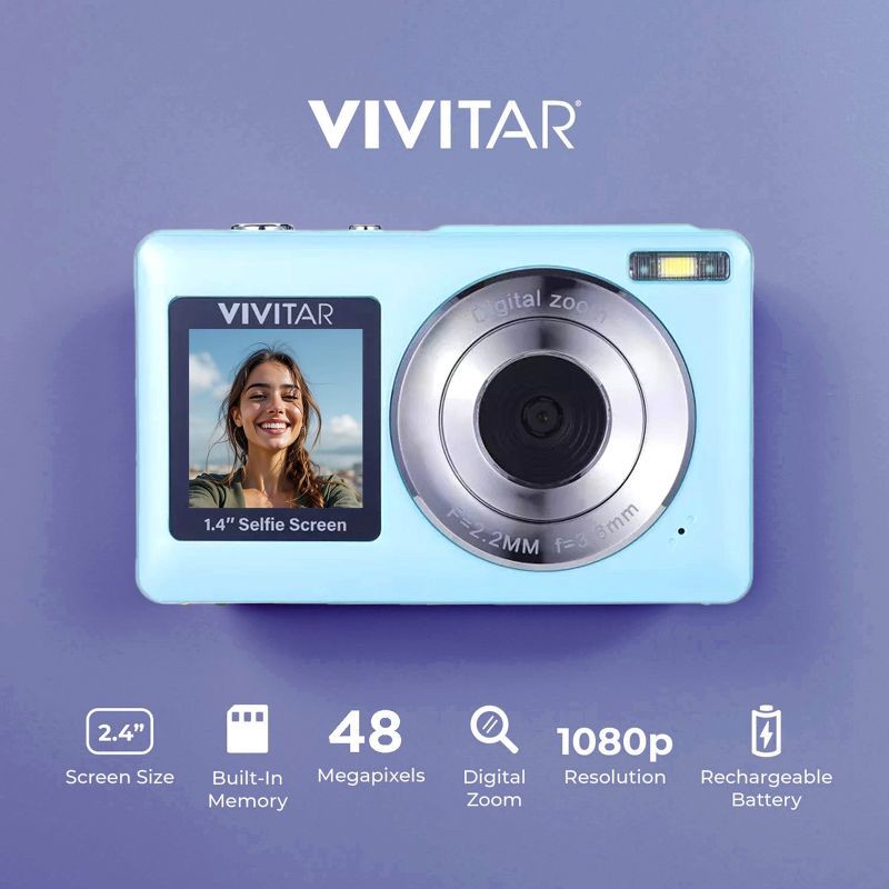 slide 2 of 11, Vivitar SnapShot Duo Digital Camera - Soft Aqua, 1 ct