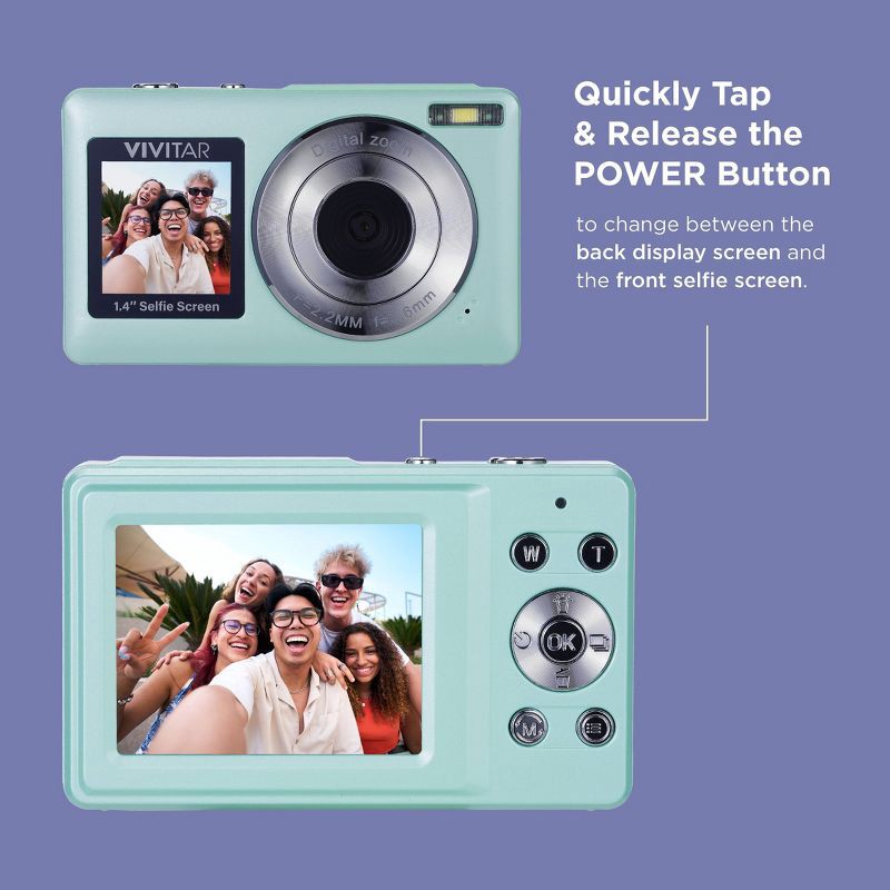 slide 7 of 11, Vivitar SnapShot Duo Digital Camera - Soft Aqua, 1 ct