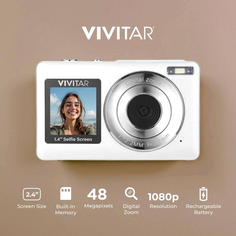 slide 2 of 11, Vivitar SnapShot Duo Digital Camera - White, 1 ct