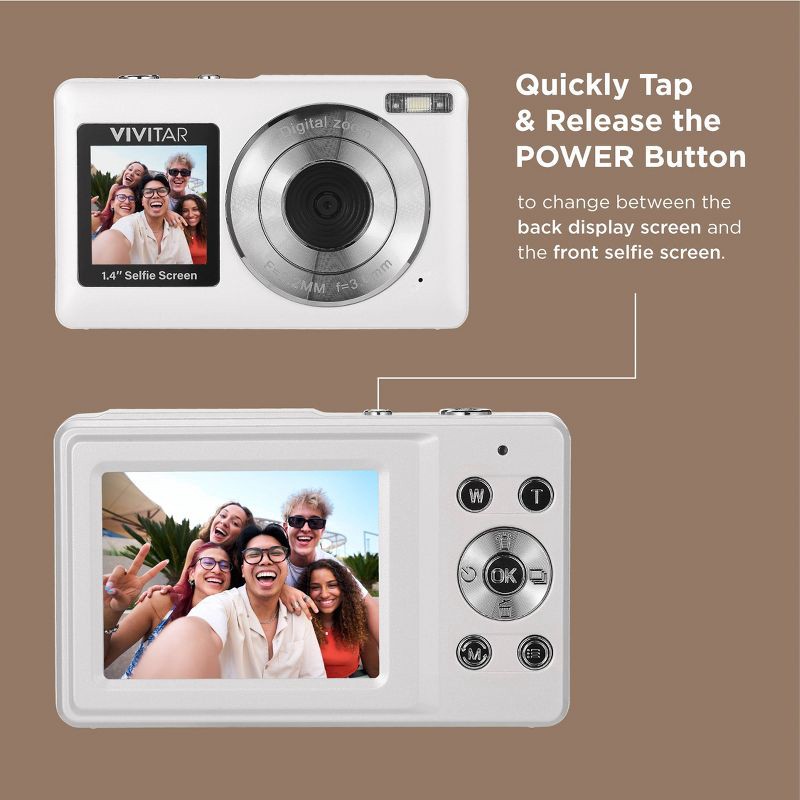 slide 7 of 11, Vivitar SnapShot Duo Digital Camera - White, 1 ct